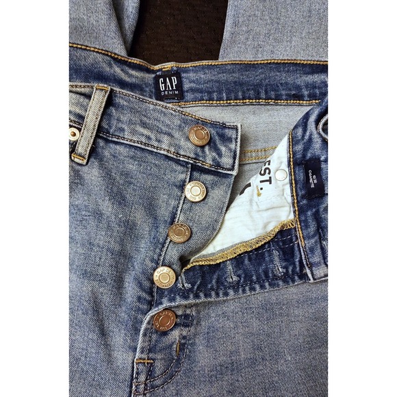 Gap Women Cigarette Skinny Jeans Size 10 Blue Stretch Distressed Denim Buttonfly - Picture 5 of 12
